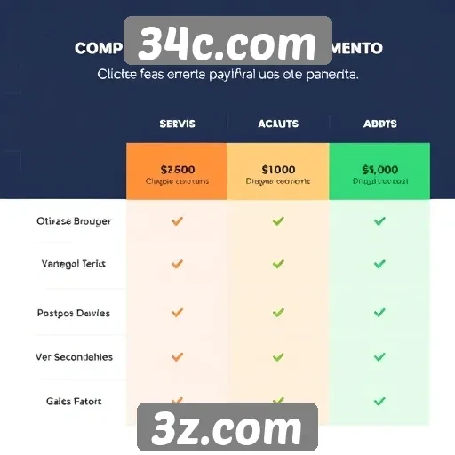 Comparação de sistemas de pagamento em 34c.com
